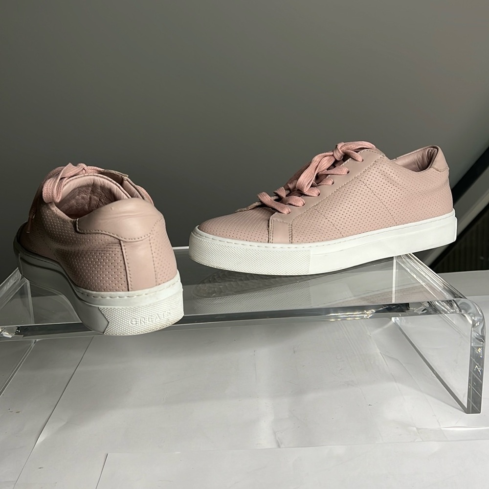 Greats Brooklyn Powder Pink Perforated Leather US 8.5 Sneakers Made In Italy